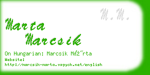 marta marcsik business card